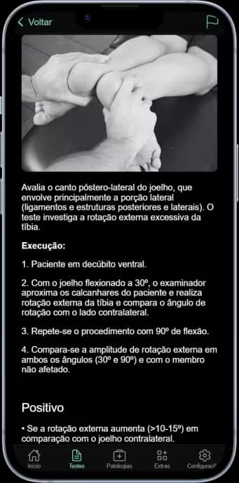 Tela de avaliações